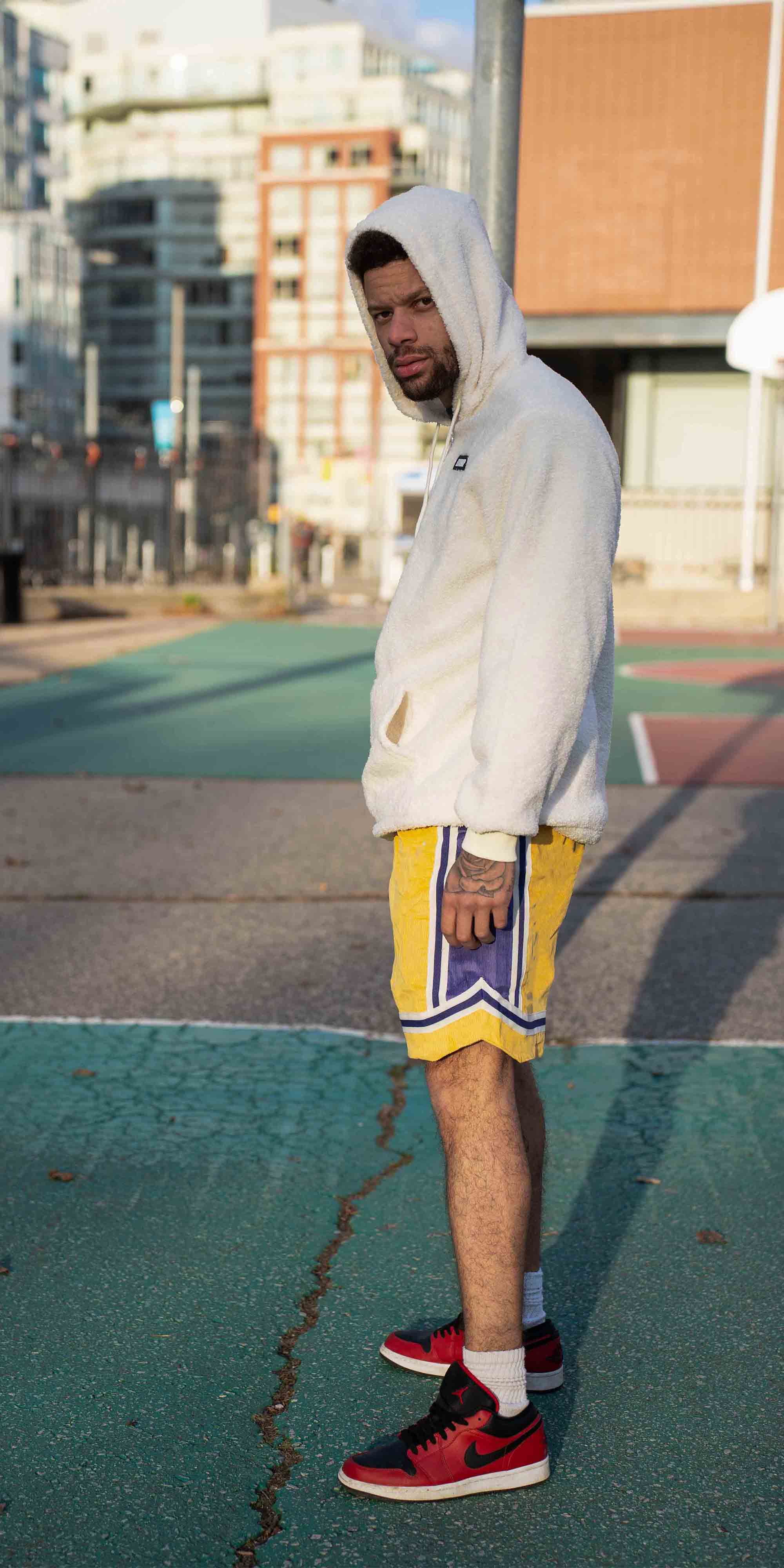 Purple n Gold Corduroy Shorts